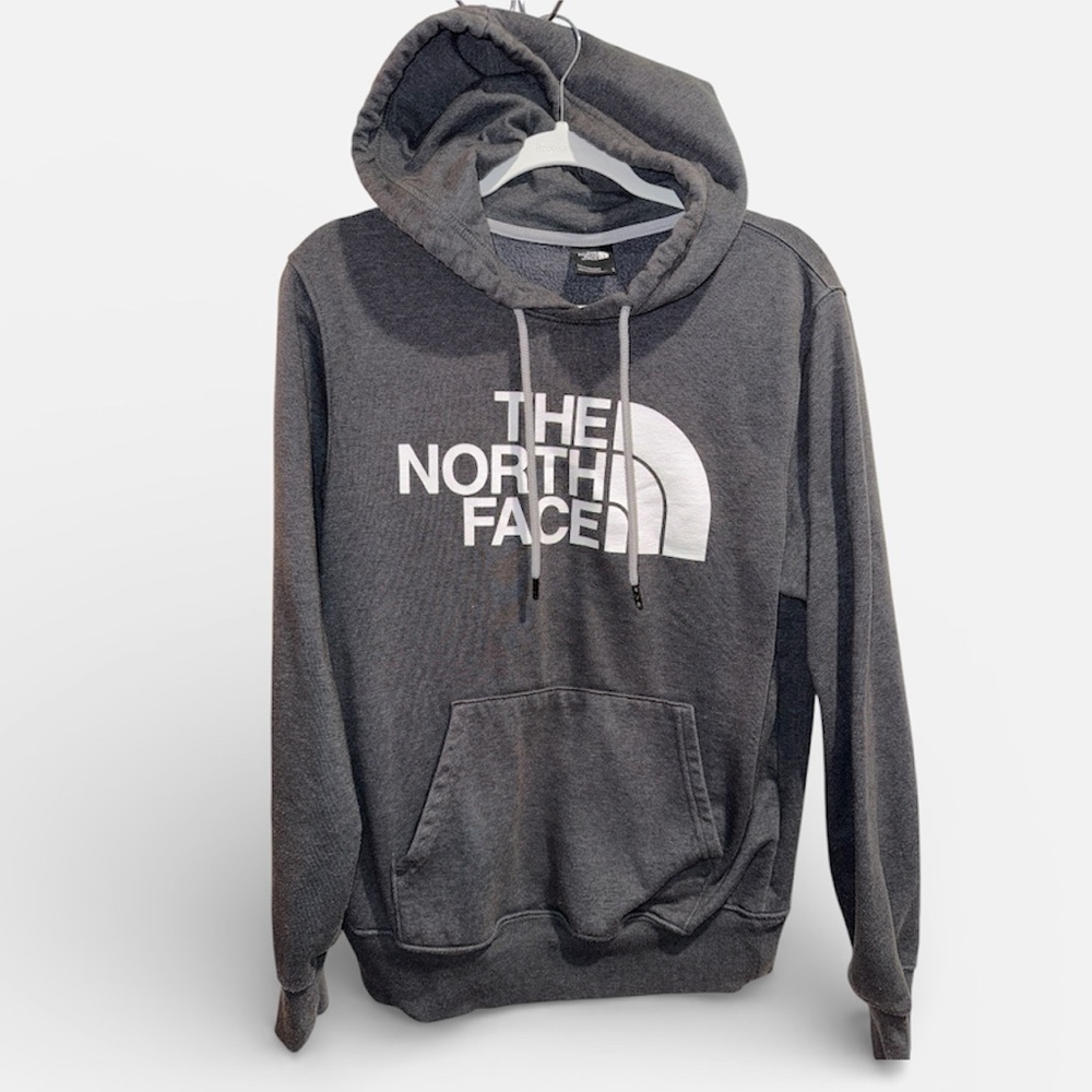 The North Face Men's Grey/White Hoodie With Logo size Small